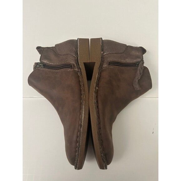 Bobs from Skechers Women Ankle Boots Memory Foam Booties side zip W7 Brown - Picture 3 of 7